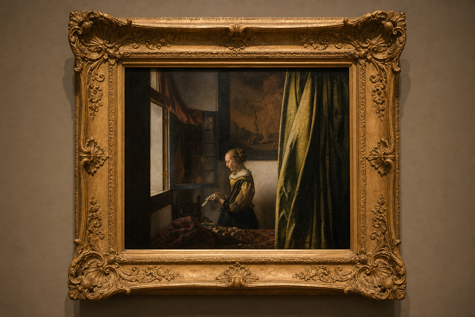 Bezoeker loopt rond een abstract beeld in een lichte museumzaal